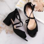 Sergio Leone W SK367A black block heel sandals – Obrázok 3