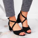 Sergio Leone W SK367A black block heel sandals – Obrázok 7