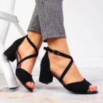 Sergio Leone W SK367A black block heel sandals – Obrázok 8