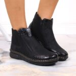 Comfortable, insulated ankle boots with zippers Rieker W RKR555 – Obrázok 20