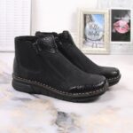 Comfortable, insulated ankle boots with zippers Rieker W RKR555 – Obrázok 6