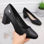 Sergio Leone W SK314A black decorative block heel pumps – Obrázok 26