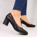 Sergio Leone W SK314A black decorative block heel pumps – Obrázok 5