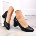 Sergio Leone W SK314A black decorative block heel pumps – Obrázok 8