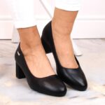 Sergio Leone W SK314A black decorative block heel pumps – Obrázok 9