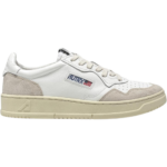 Autry Medalist Leather Low White Beige Suede (Women's)